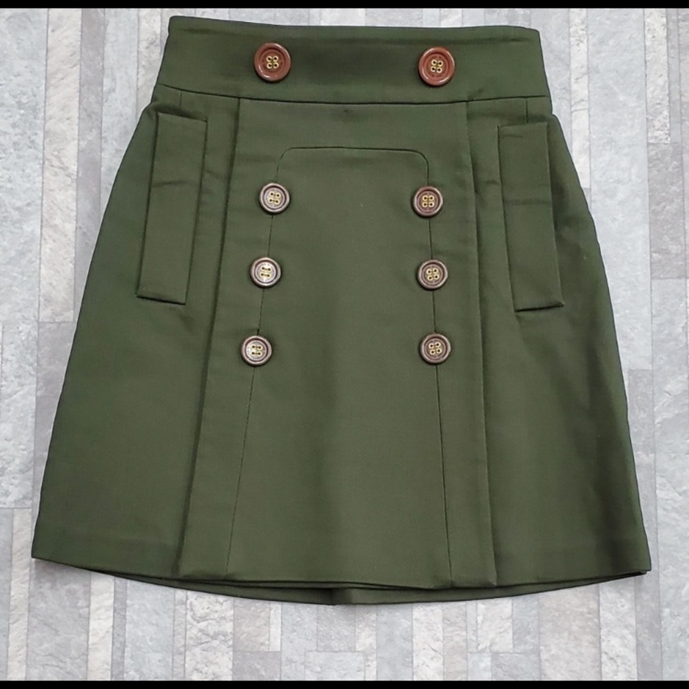 NWT BCBGMaxAzria Penny Military Pencil skirt olive - Picture 1 of 4